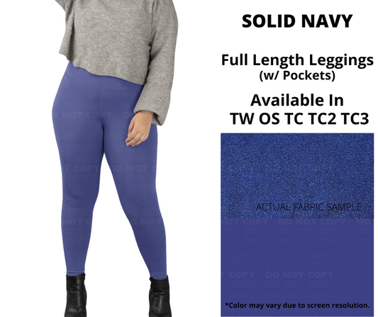 Solid Navy Full Length