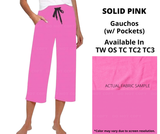 Solid Pink Capri Lounge Pants