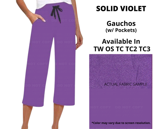 Solid Violet Capri Lounge Pants