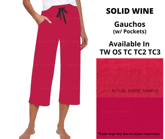 Solid Wine Capri Lounge Pants