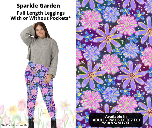 Preorder! Closes 3/17. ETA June. Sparkle Garden Full Length Leggings w/wo Pockets