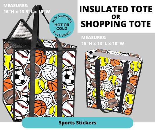 Preorder! Closes 2/26. ETA May. Sports Stickers Shopping & Insulated Tote