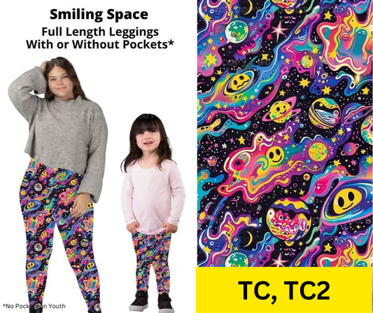 *Clearance* Price Drops in Cart! Smiling Space Full Length Leggings w/ Pockets