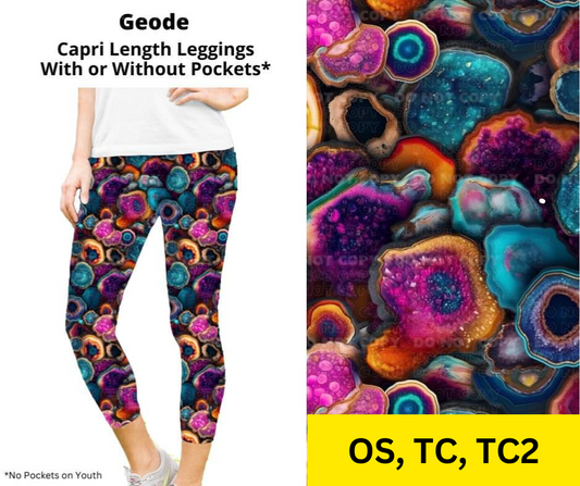 *Clearance* Price Drops in Cart! Geode Capri Length Leggings w/ Pockets