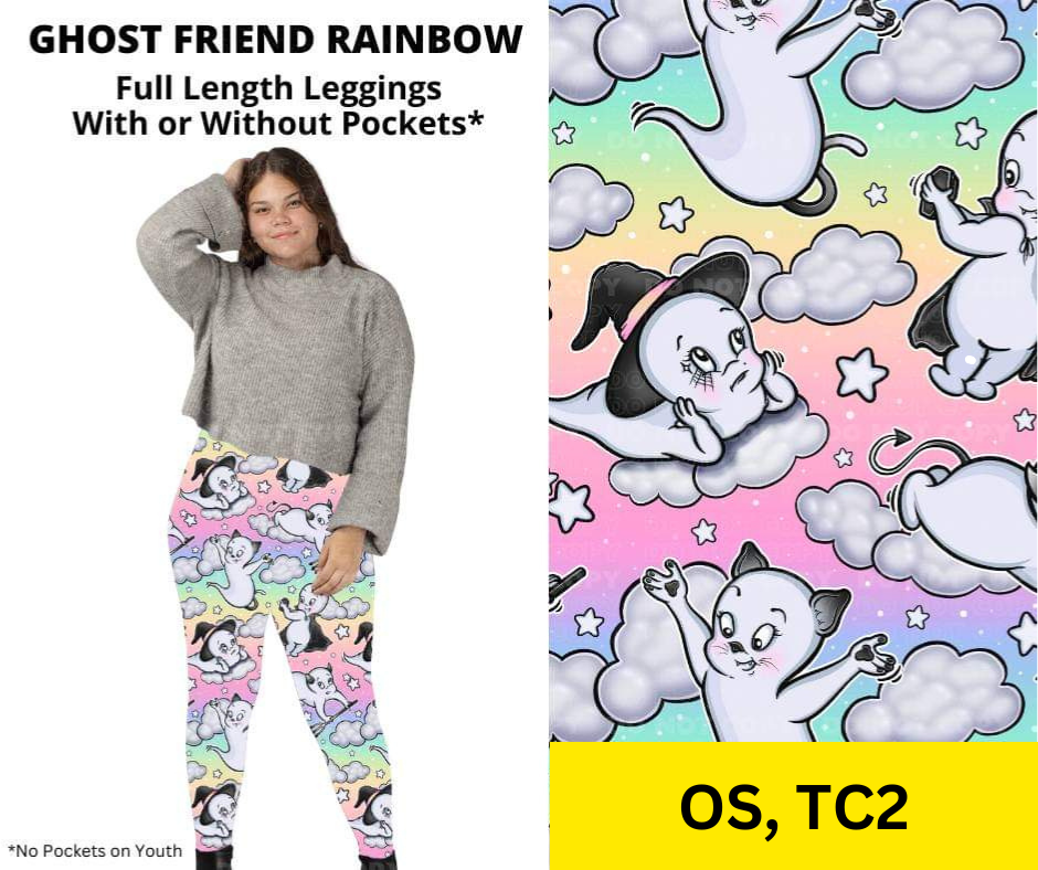 Ghost Friend Rainbow Full Length Leggings w/ Pockets