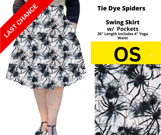 *Clearance* Price Drops in Cart! Tie Dye Spiders Swing Skirt