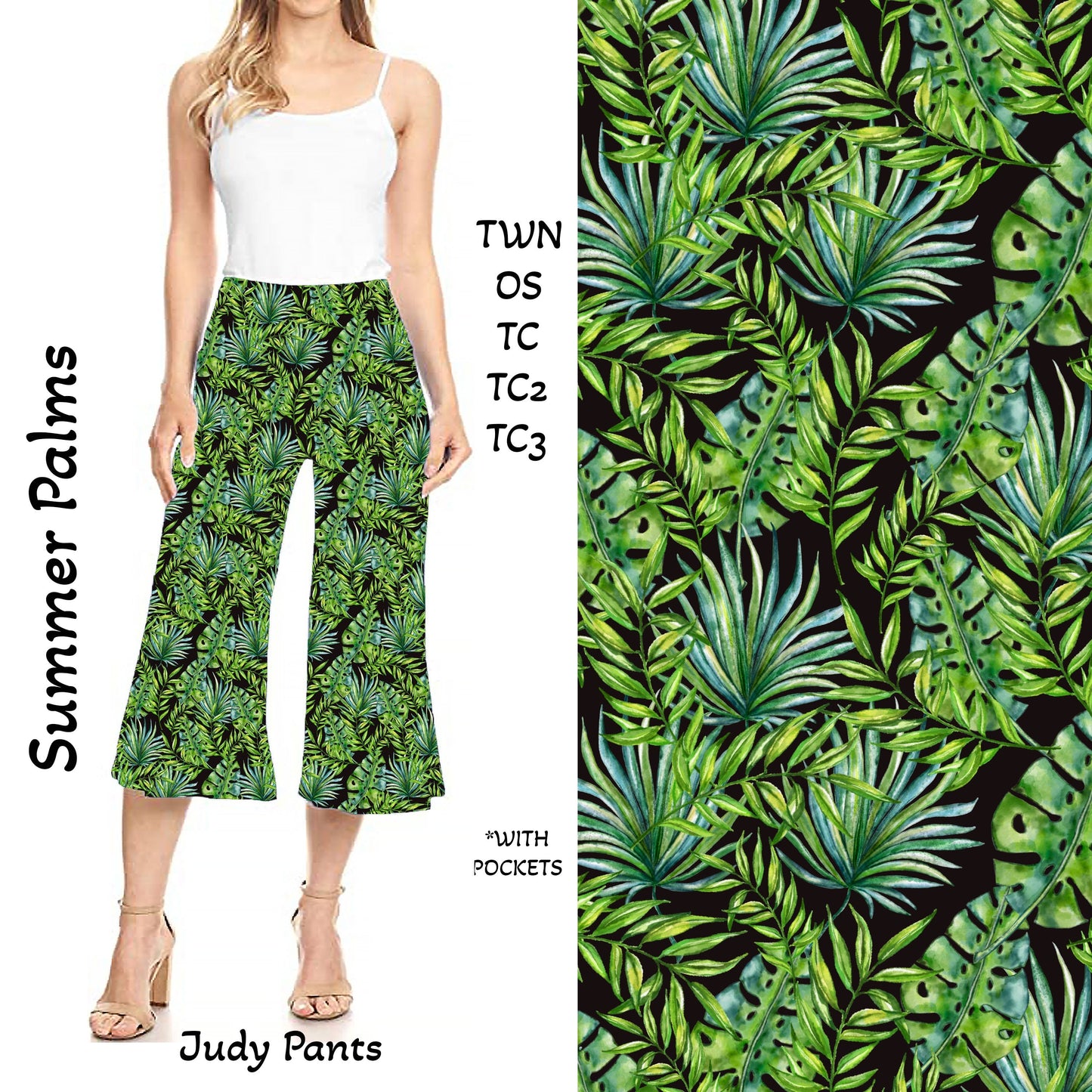 Summer Palms Judy Pants with Pockets