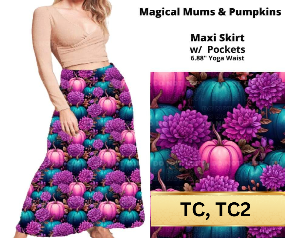 *Clearance* Price Drops in Cart! Magical Mums & Pumpkins Maxi Skirt