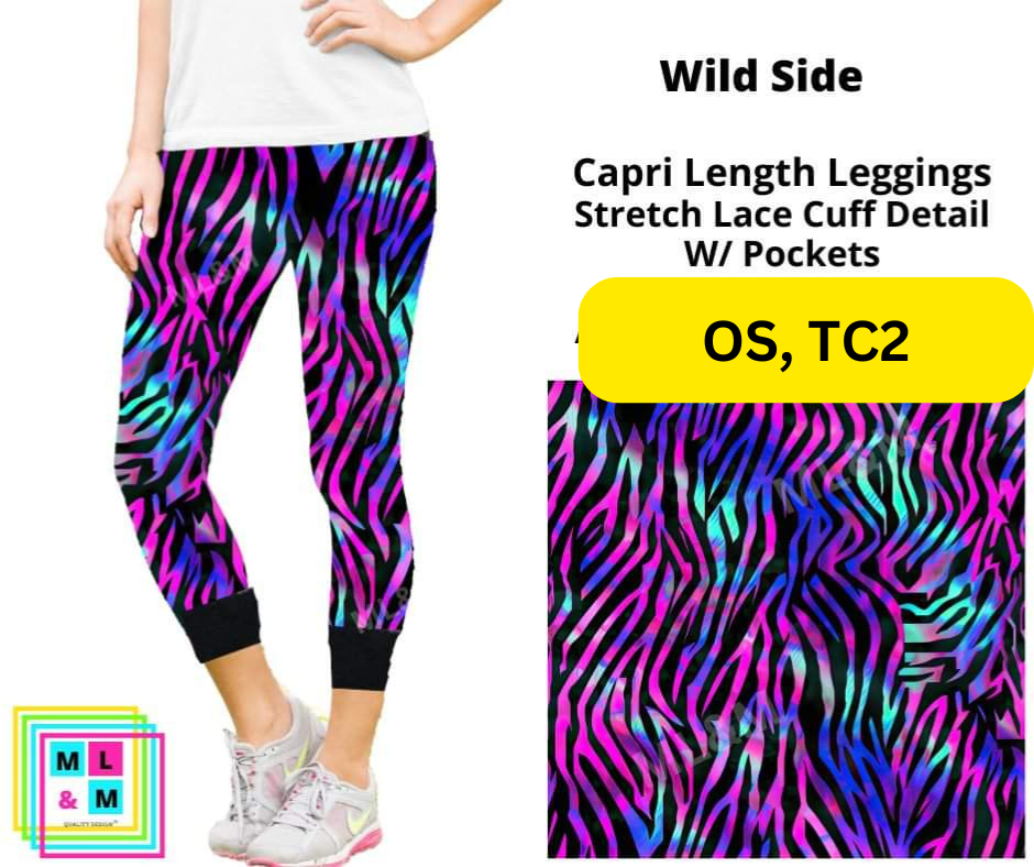 *Clearance* Price Drops in Cart! Wild Side Lace Cuff Capris w/ Pockets