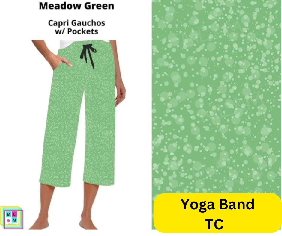 *Clearance* Price Drops in Cart! Meadow Green Capri Gauchos