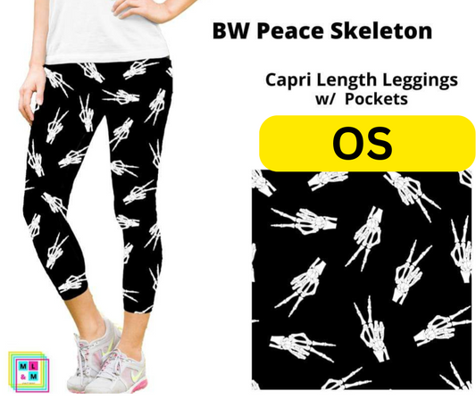 *Clearance* Price Drops in Cart! BW Peace Skeleton Capri Length w/ Pockets