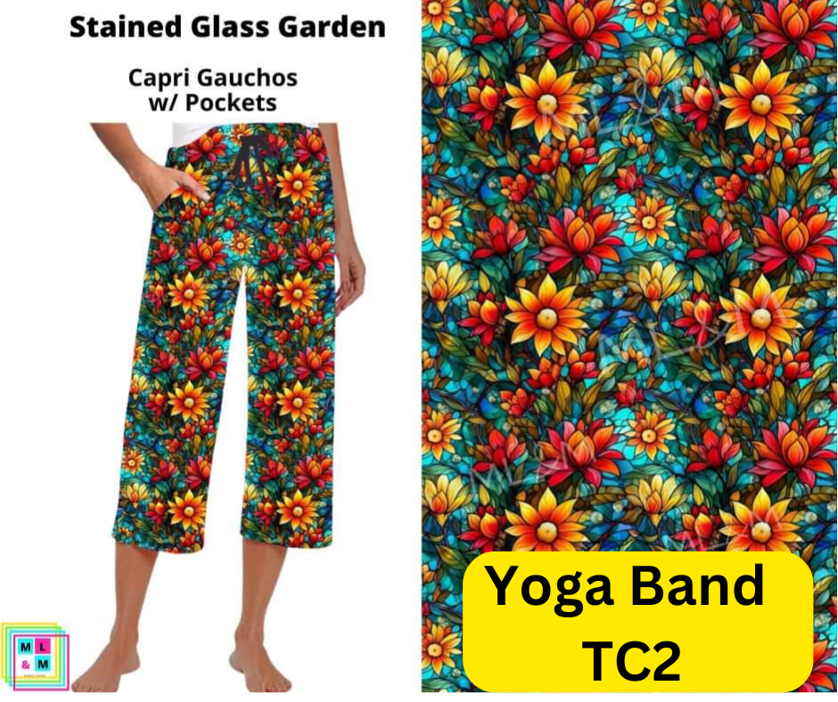 *Clearance* Price Drops in Cart! Stained Glass Garden Capri Gauchos