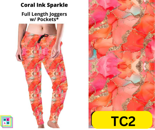 *Clearance* Price Drops in Cart! Coral Ink Sparkle Joggers