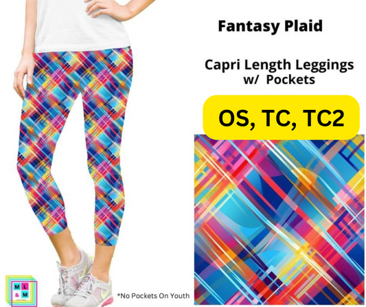 *Clearance* Price Drops in Cart! Fantasy Plaid Capri Length w/ Pockets