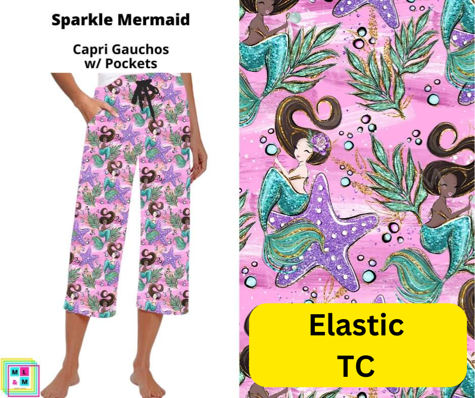 *Clearance* Price Drops in Cart! Sparkle Mermaid Capri Gauchos