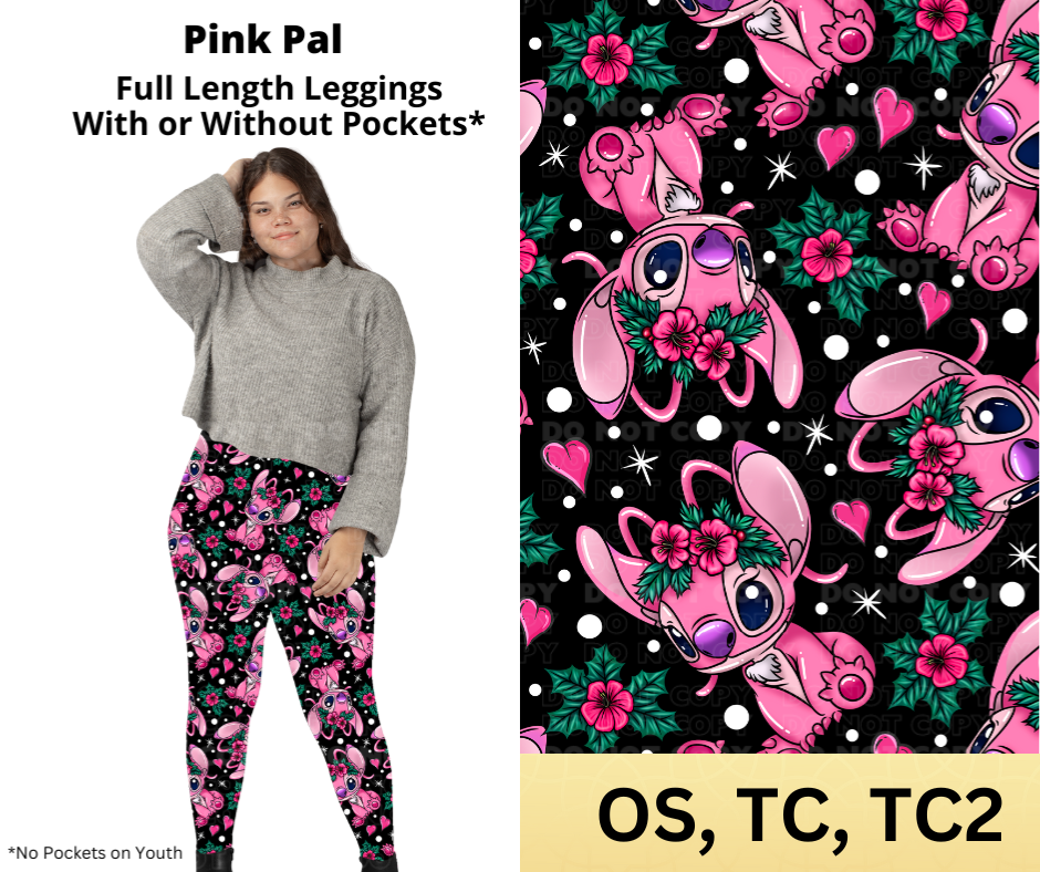 Pink Pal Full Length Leggings w/ Pockets