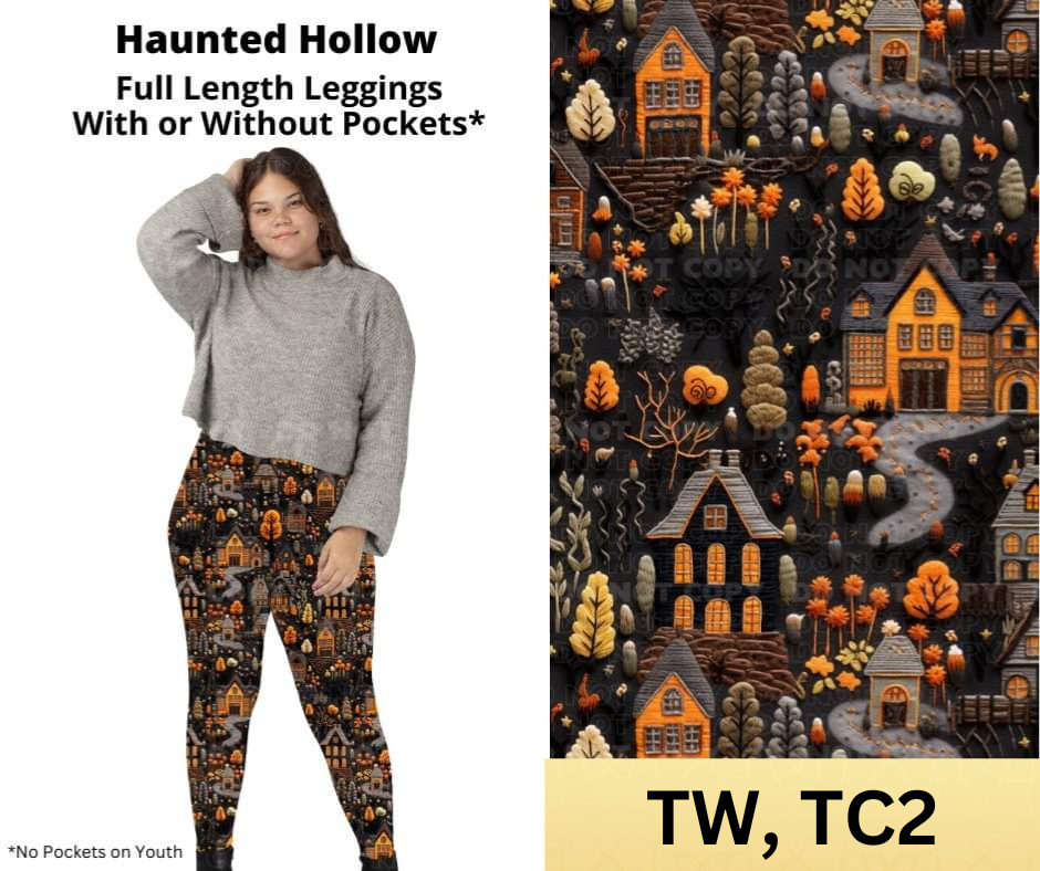 *Clearance* Price Drops in Cart! Haunted Hollow Full Length Leggings w/ Pockets