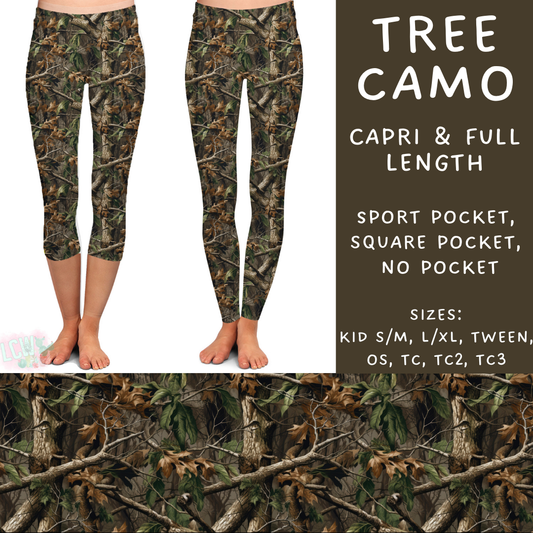 Batch #236 - Fun Run 6 - Closes 11/13 - ETA early Jan - Tree Camo Full and Capri Length Leggings