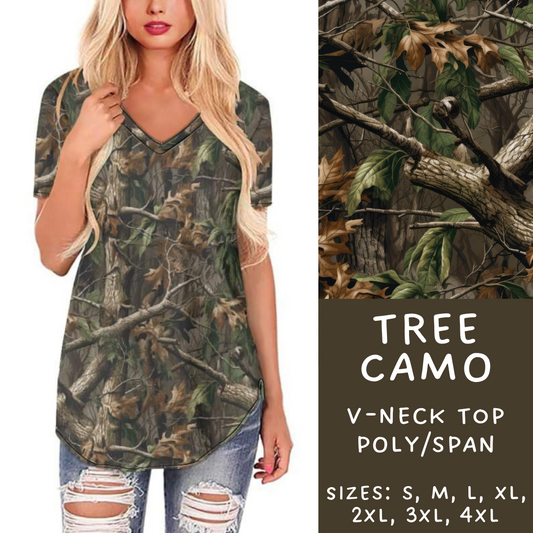 Batch #236 - Fun Run 6 - Closes 11/13 - ETA early Jan - Tree Camo V-Neck Tee