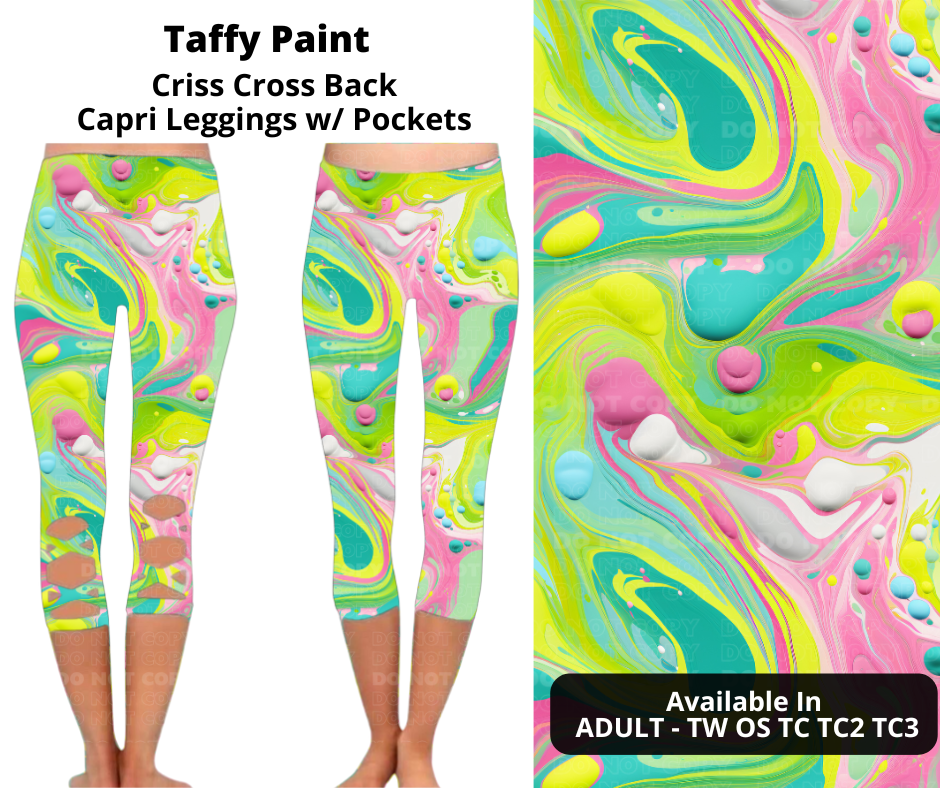 Preorder! Closes 1/29. ETA April. Taffy Paint Criss Cross Capri w/ Pockets