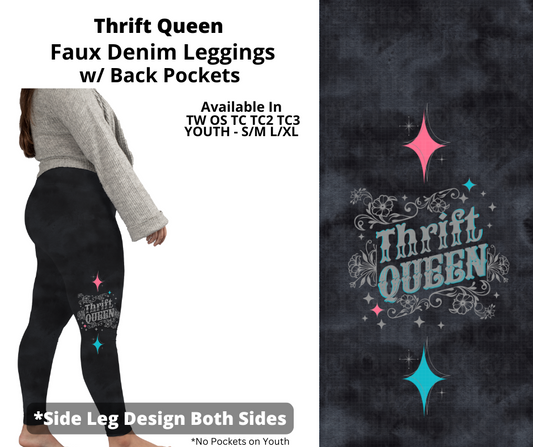 Preorder! Closes 3/19. ETA June. Watercolor Thrift Queen Full Length  w/ Side Leg Designs