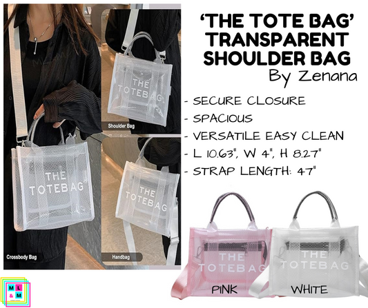 'The Tote Bag' Transparent Shoulder Bag - Multiple Colors