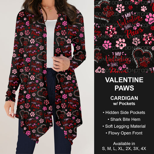 B196 Preorder - Valentine Paws Cardigan w/ Pockets (Closes 11/24. ETA: late Jan.)