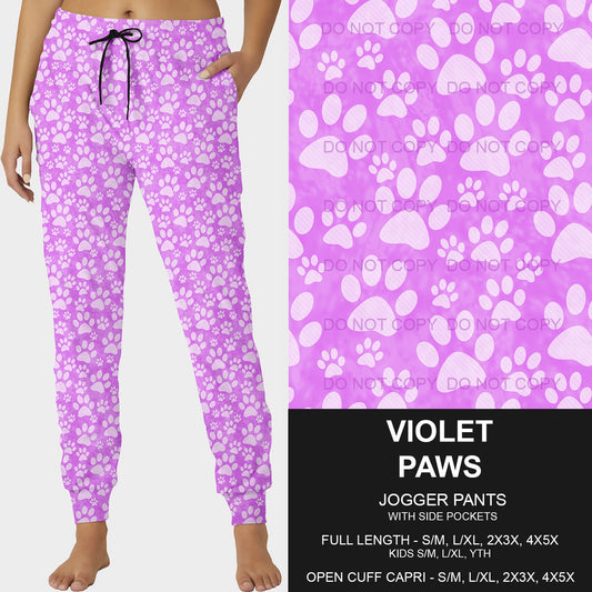 B218- Preorder Violet Paws Joggers (Closes 3/16. ETA: early June)