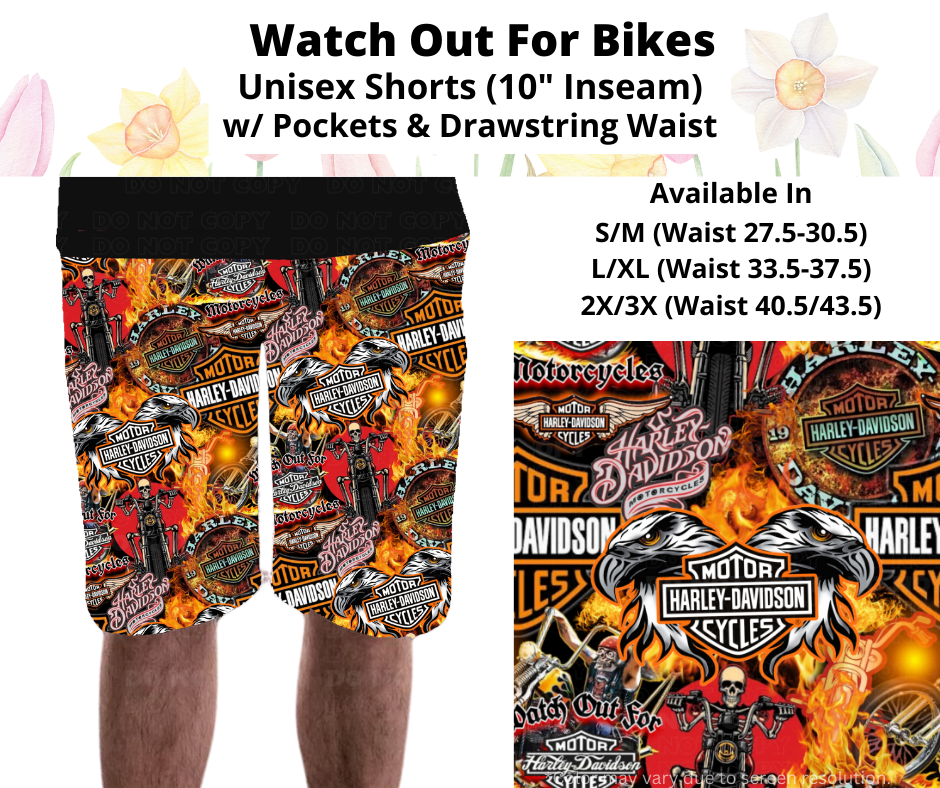 Preorder! Closes 3/17. ETA June. Watch Out For Bikes Unisex Shorts