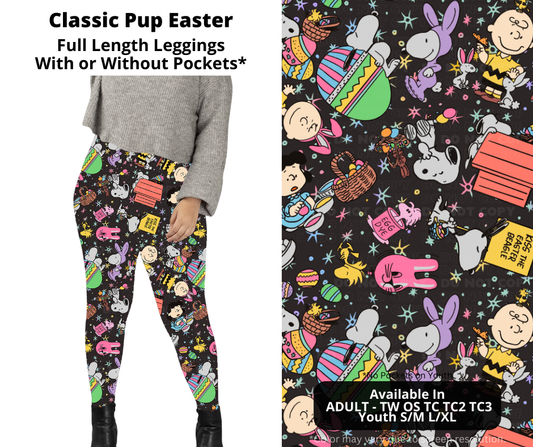 Preorder! Closes 1/22. ETA April. Classic Pup Easter Full Length Leggings w/wo Pockets