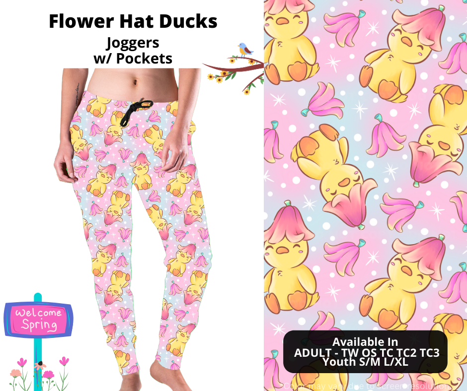 Preorder! Closes 1/27. ETA April. Flower Hat Ducks Joggers