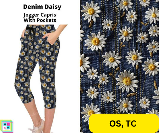 Denim Daisy Jogger Capri