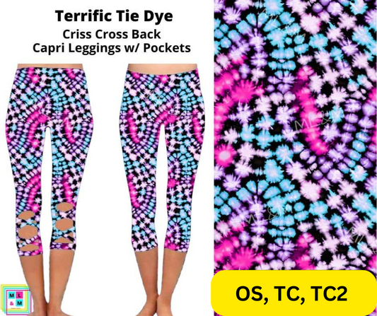 *Clearance* Price Drops in Cart! Terrific Tie Dye Criss Cross Capri w/ Pockets