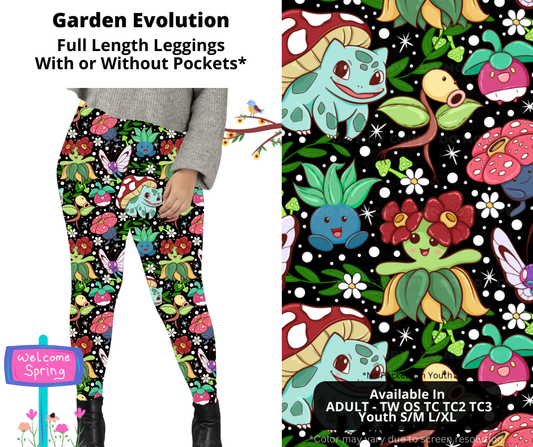 Preorder! Closes 1/27. ETA April. Garden Evolution Full Length Leggings w/wo Pockets