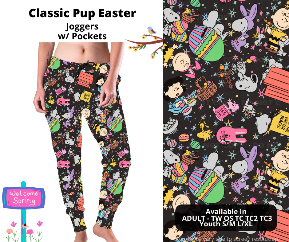 Preorder! Closes 1/22. ETA April. Classic Pup Easter Joggers