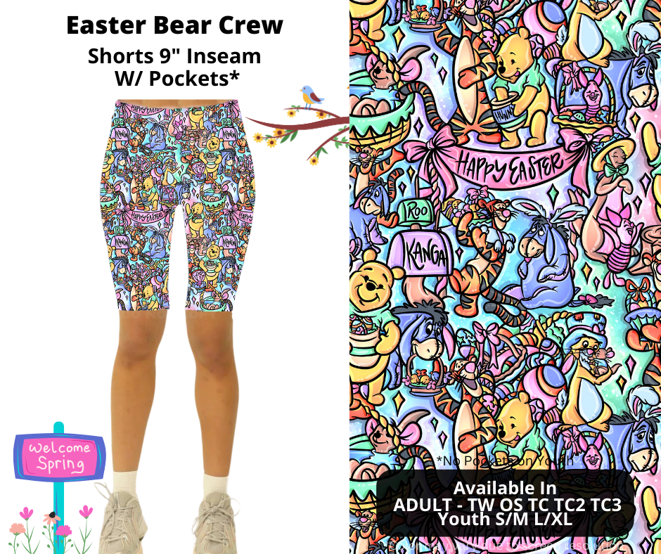 Preorder! Closes 1/22. ETA April. Easter Bear Crew Jamaica Shorts w/wo Pockets