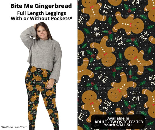 Bite Me Gingerbread Full Length Leggings w/ Pockets