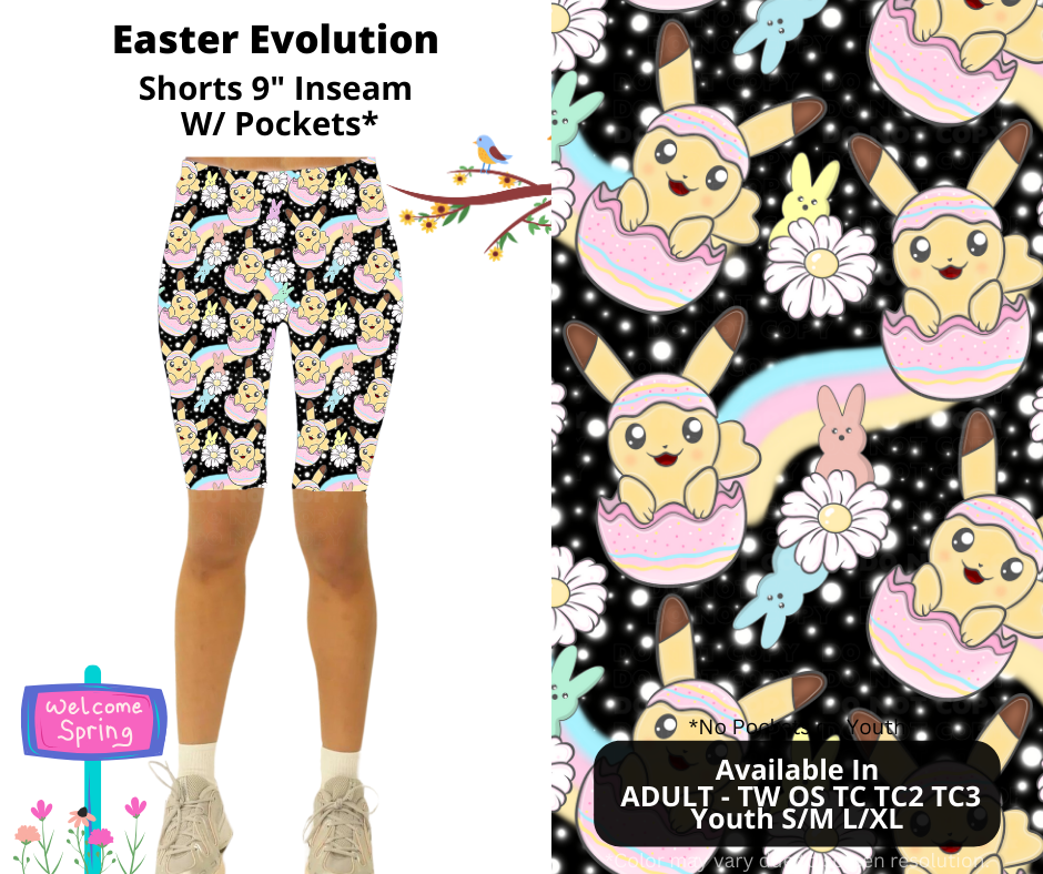 Preorder! Closes 1/22. ETA April. Easter Evolution Jamaica Shorts w/wo Pockets