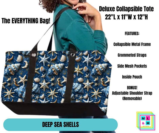 Deep Sea Shells Collapsible Tote