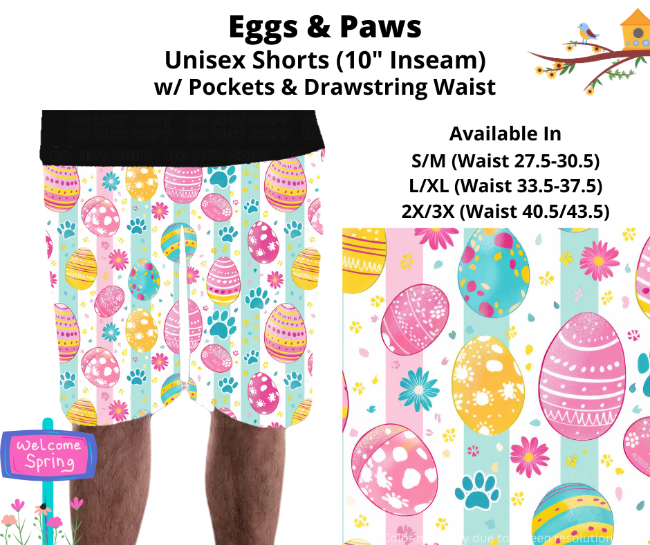 Preorder! Closes 1/22. ETA April. Eggs & Paws Unisex Shorts