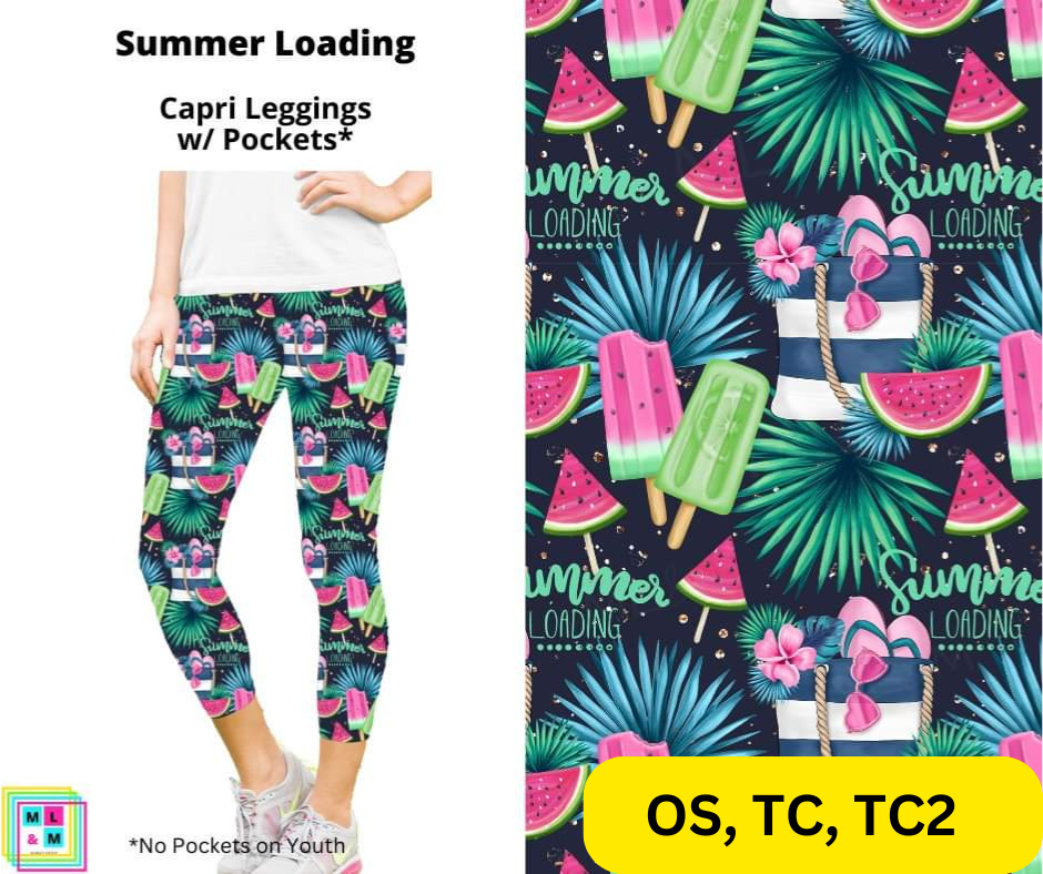 *Clearance* Price Drops in Cart! Summer Loading Capri Length Leggings w/ Pockets