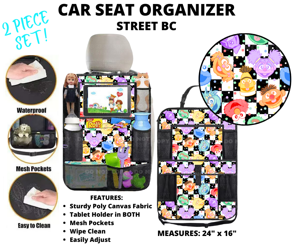 Preorder! Closes 1/2. ETA March. Street BC Car Seat Organizer 2 Piece Set