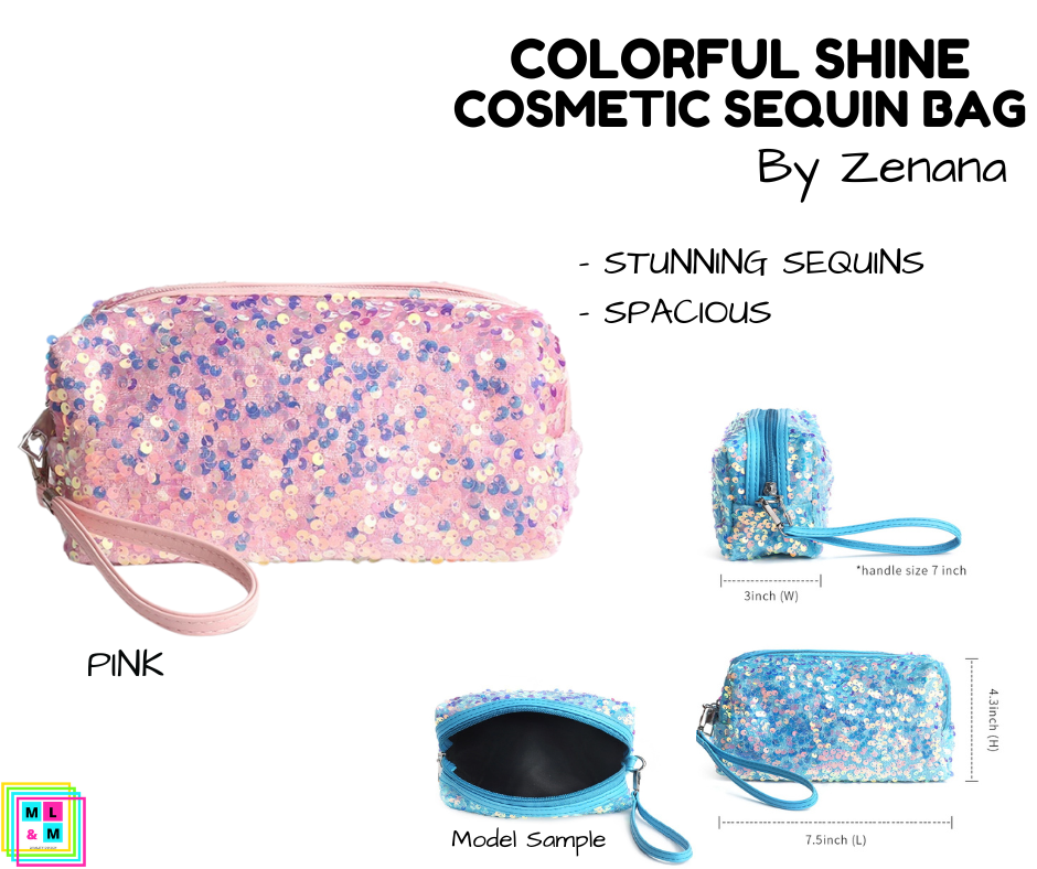 Colorful Shine Cosmetic Sequin Bag - Multiple Colors