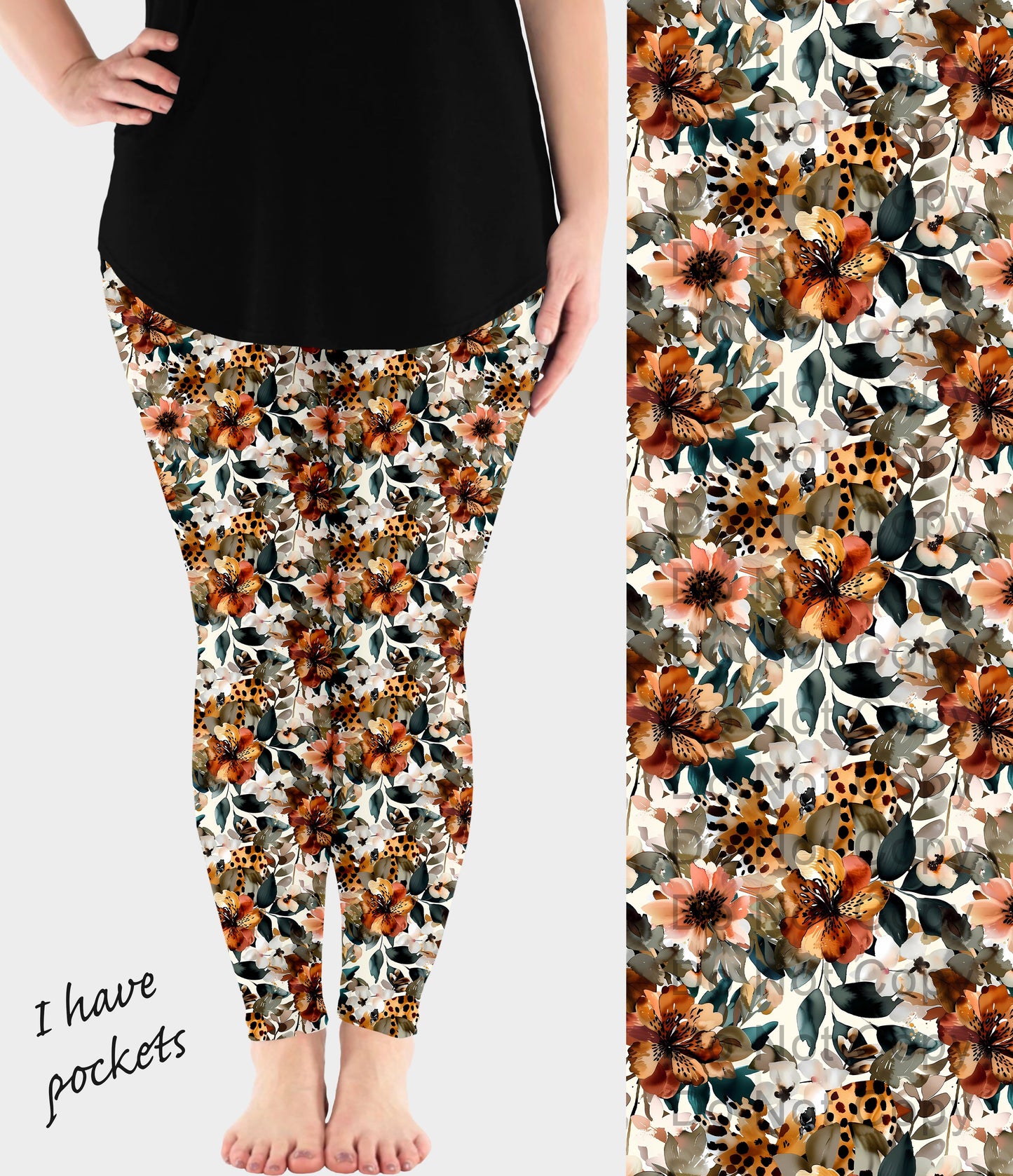 RTS - Wild Blooms Leggings w/ Pockets