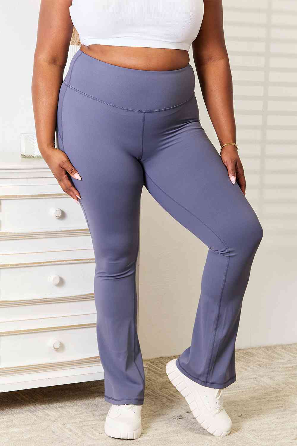 Basic Bae Wide Waistband Bootcut Sports Pants - Alonna's Legging Land