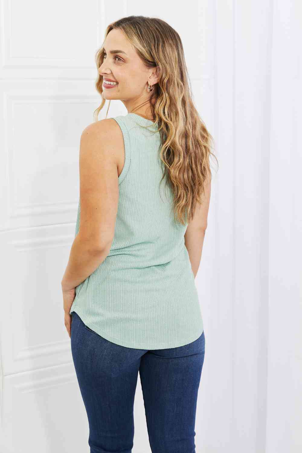 BOMBOM One Wish Ribbed Knit Top in Gum Leaf - Alonna's Legging Land