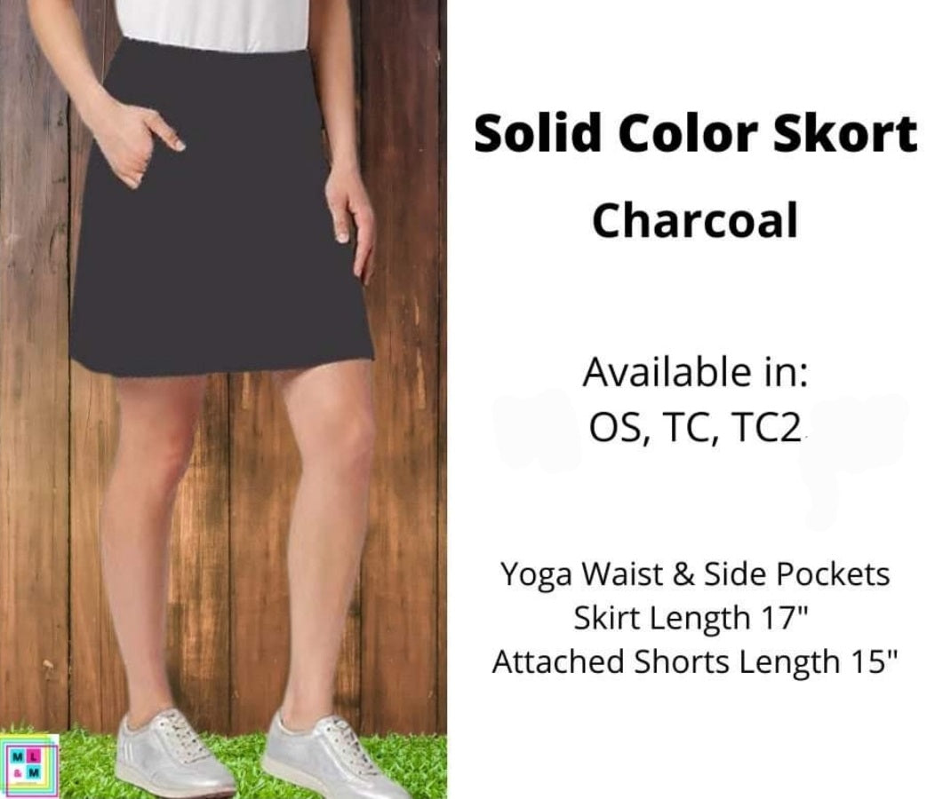 Solid Charcoal Skort by ML&M